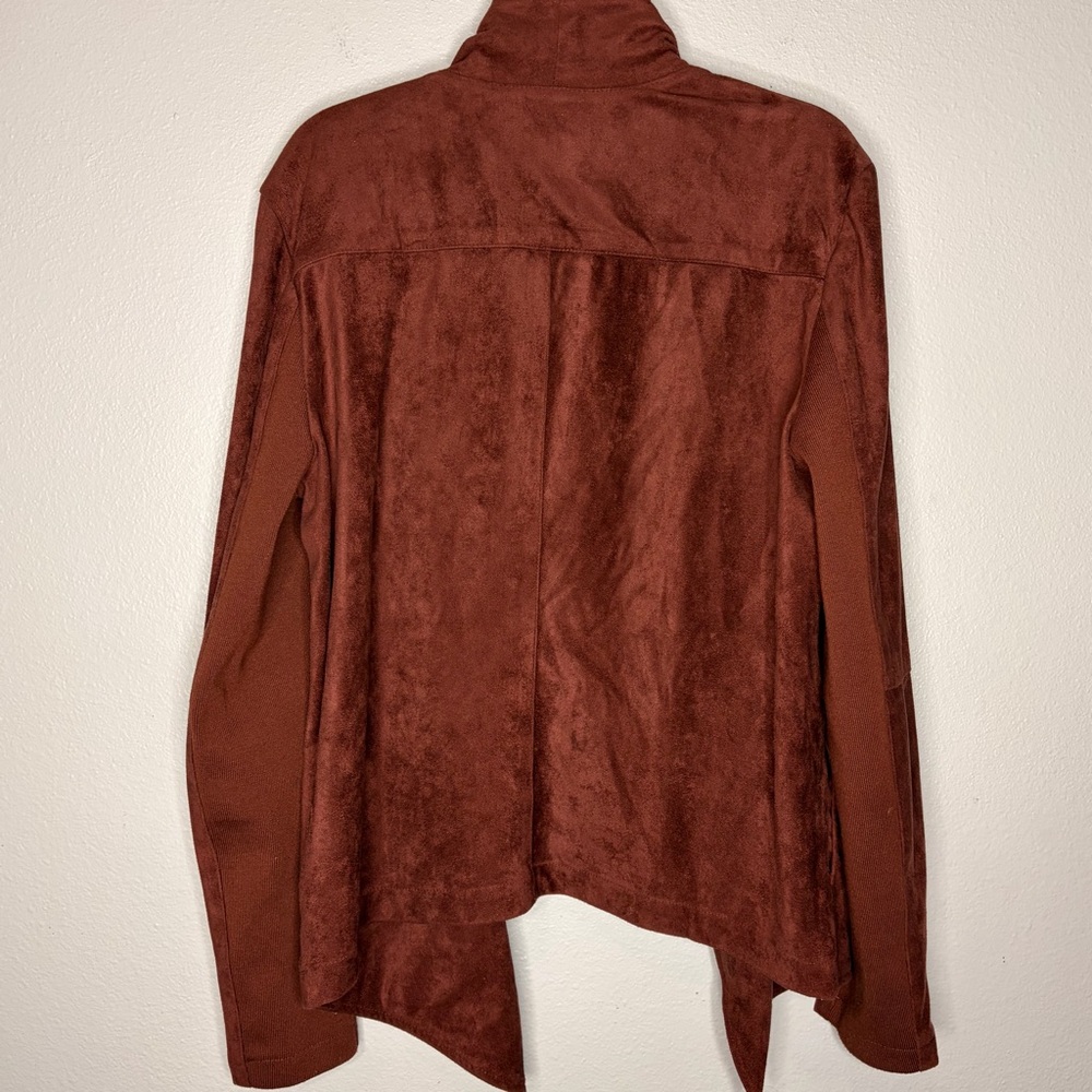 BB Dakota‎ Faux Suede Drape Jacket Med (No Tag) Cherrywood Chic Western Boho EUC - Picture 10 of 10